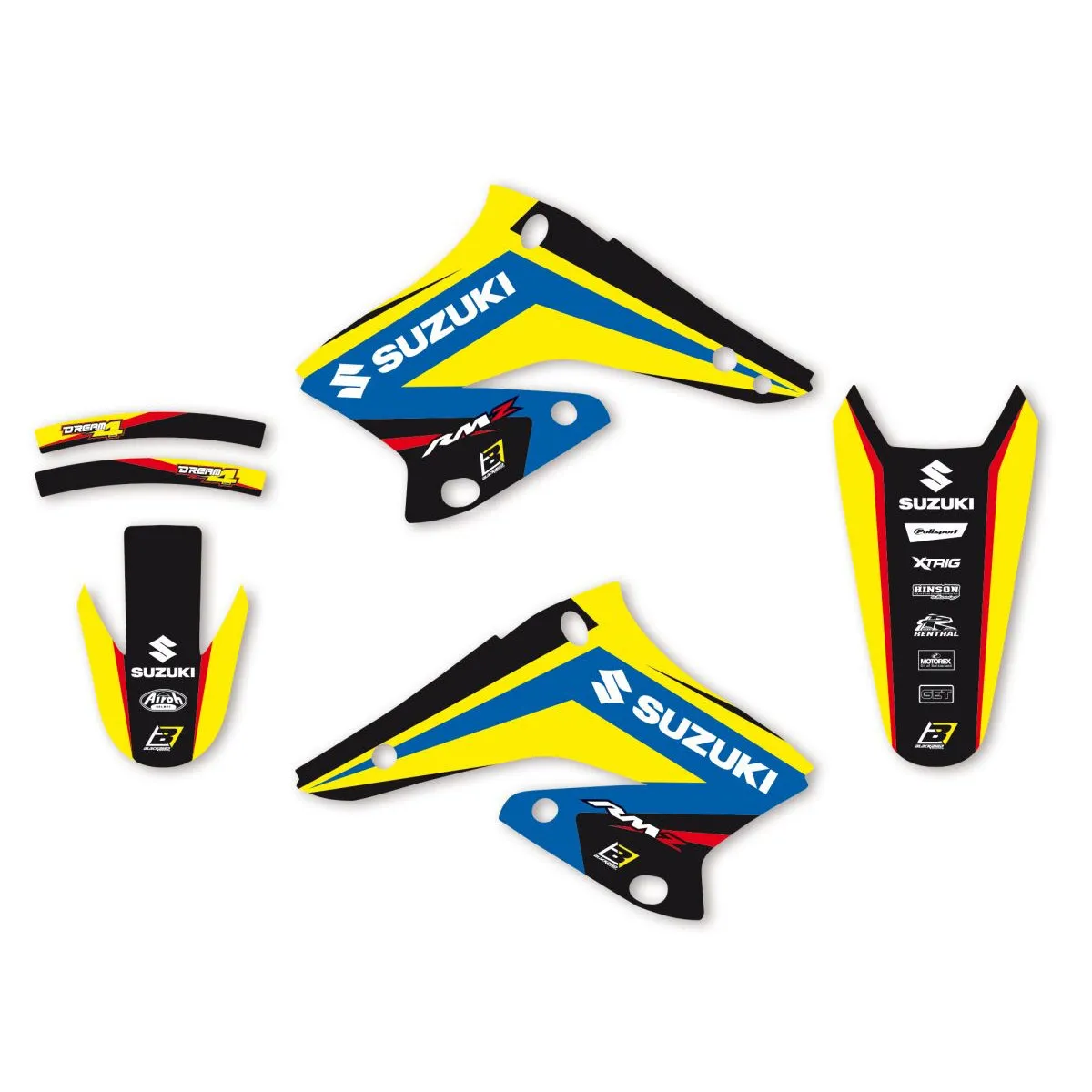 Kit déco BLACKBIRD Dream Graphic 4 Suzuki 250 RMZ 2004-2006