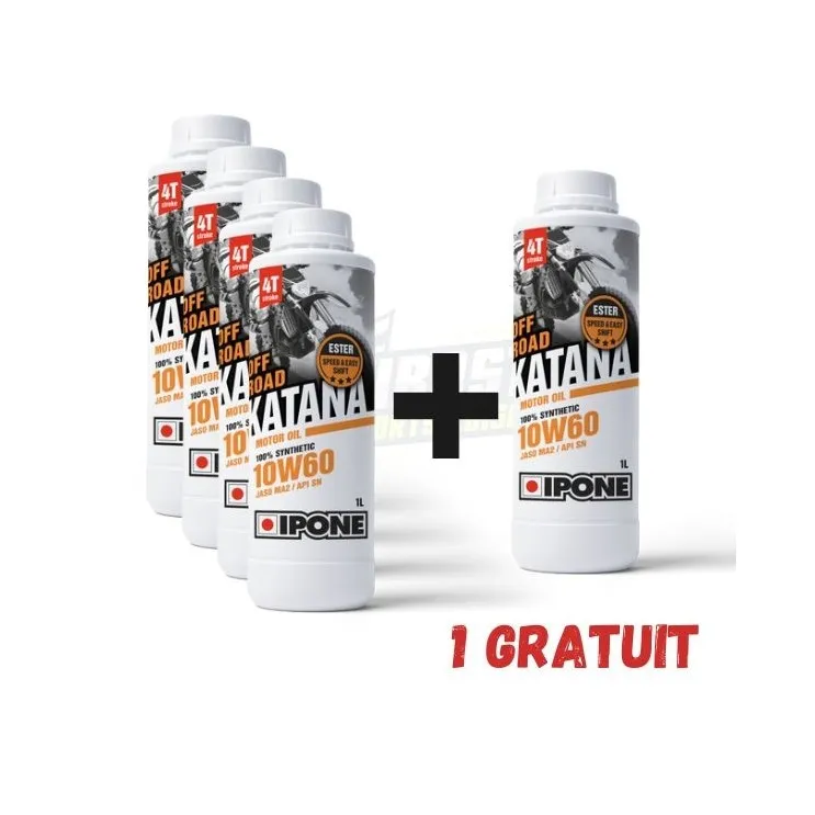 Pack Ipone Huile Moteur KATANA OFF ROAD 10W60 4 + 1 gratuit pour BETA