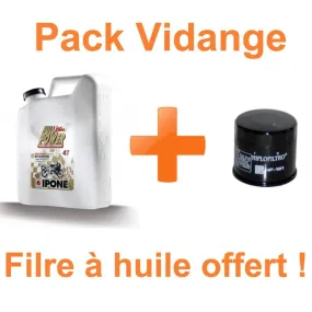 Pack vidange Huile ipone Full katana 10w50 full synthèse en bidon de 4L avec filtre à huile offert