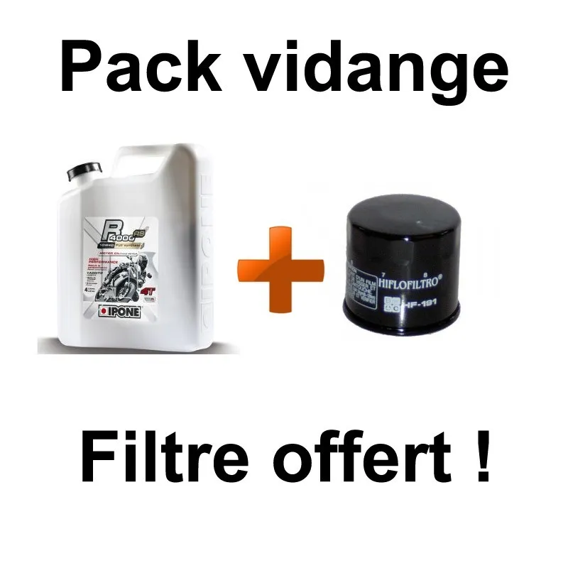 Pack vidange Huile ipone R4000RS 10w40 en bidon de 4L semi-synthèse avec filtre à huile offert